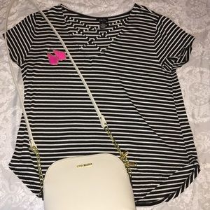 Criss Cross Striped Tee